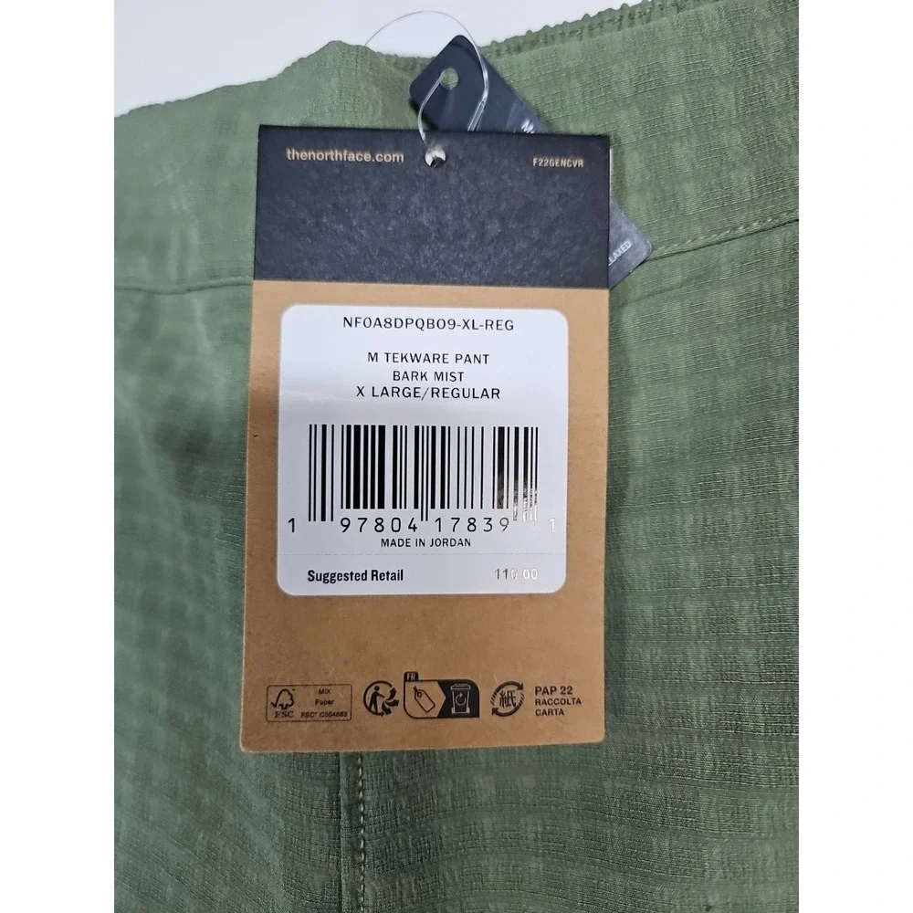 The North Face‎ Mens Green Tekware FlashDry Pants Size XL NWT